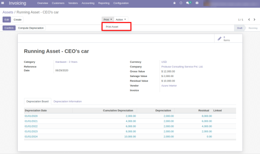 Print Asset Report
