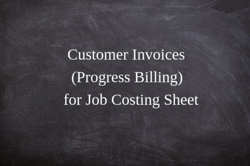 Customer Invoice from Job Cost Sheet