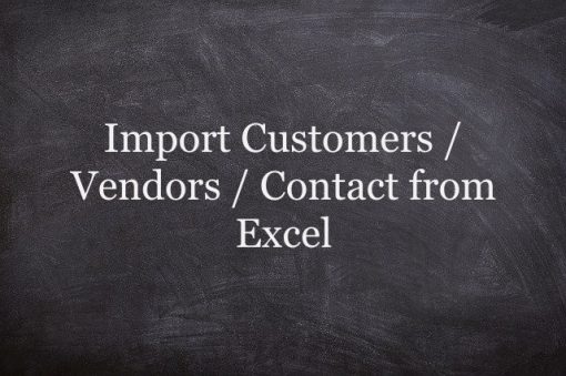Import Customers and Suppliers Excel