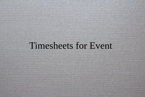 Event with Timesheets Tab