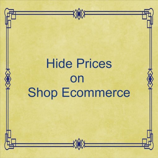 Hide Price on Shop Ecommerce of Products