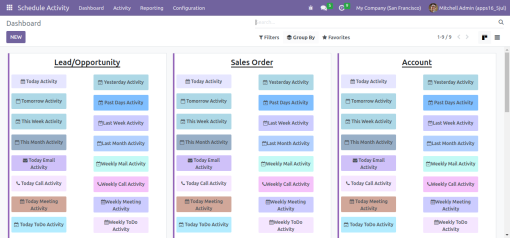 Schedule Activity Dashboard