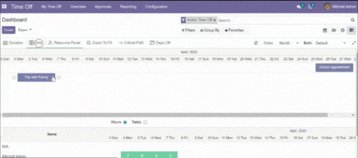 Odoo Gantt View Time Off